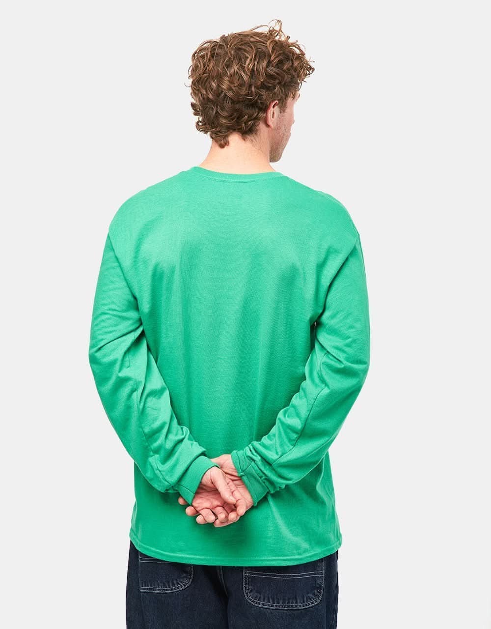 Spitfire Old E Bighead Fill L/S T-Shirt - Kelly Green/Red