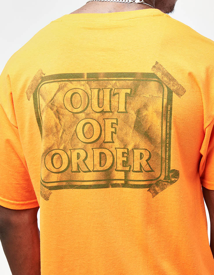 Anti Hero Out Of Order Pocket T-Shirt - Safety Orange/Black