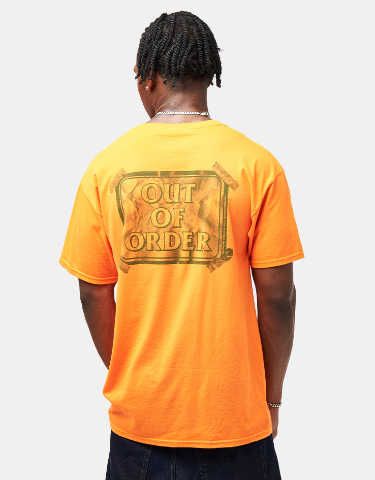 Anti Hero Out Of Order Pocket T-Shirt - Safety Orange/Black