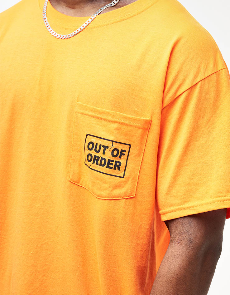 Anti Hero Out Of Order Pocket T-Shirt - Safety Orange/Black