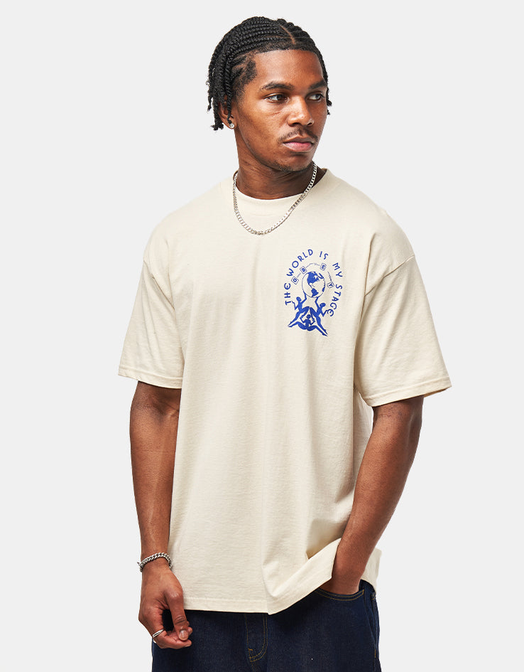 Obey The World Is My Stage T-Shirt - Cream
