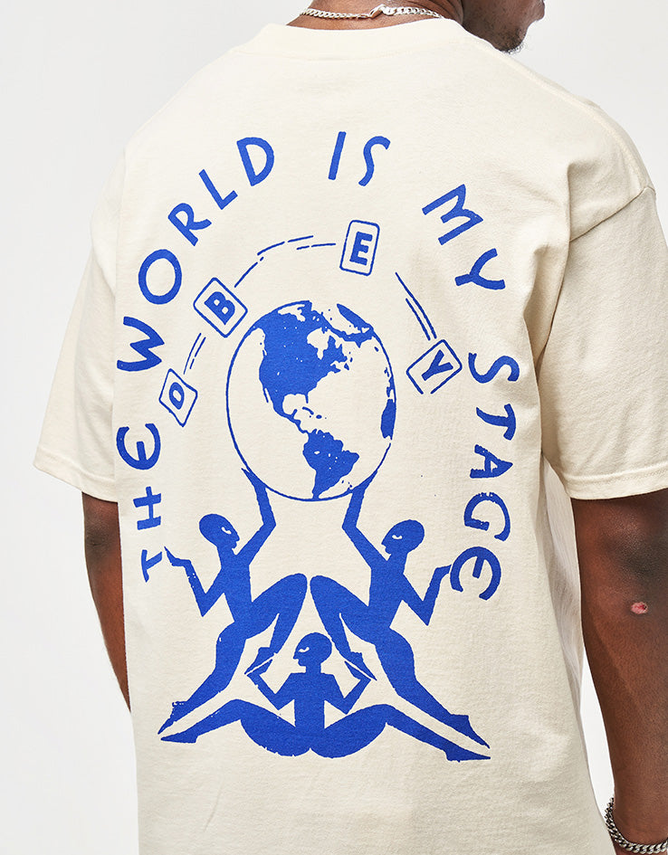 Obey The World Is My Stage T-Shirt - Cream