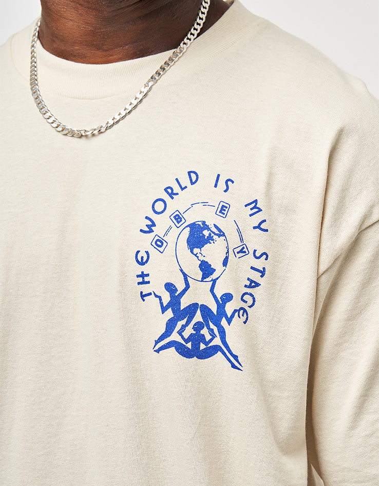 Obey The World Is My Stage T-Shirt - Cream