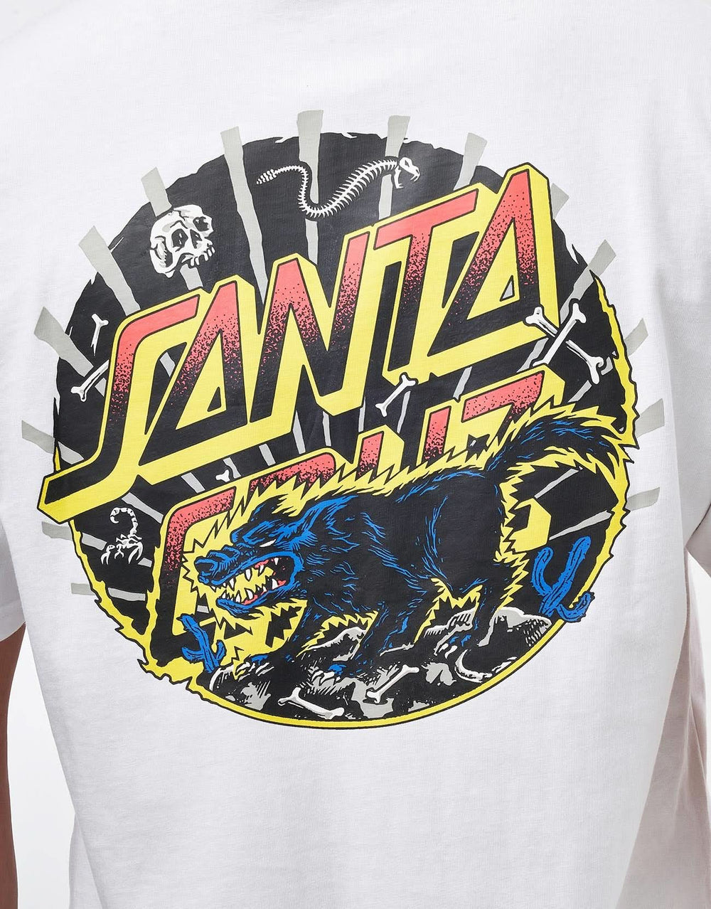 Santa Cruz Kendall Wolf Dot T-Shirt - White