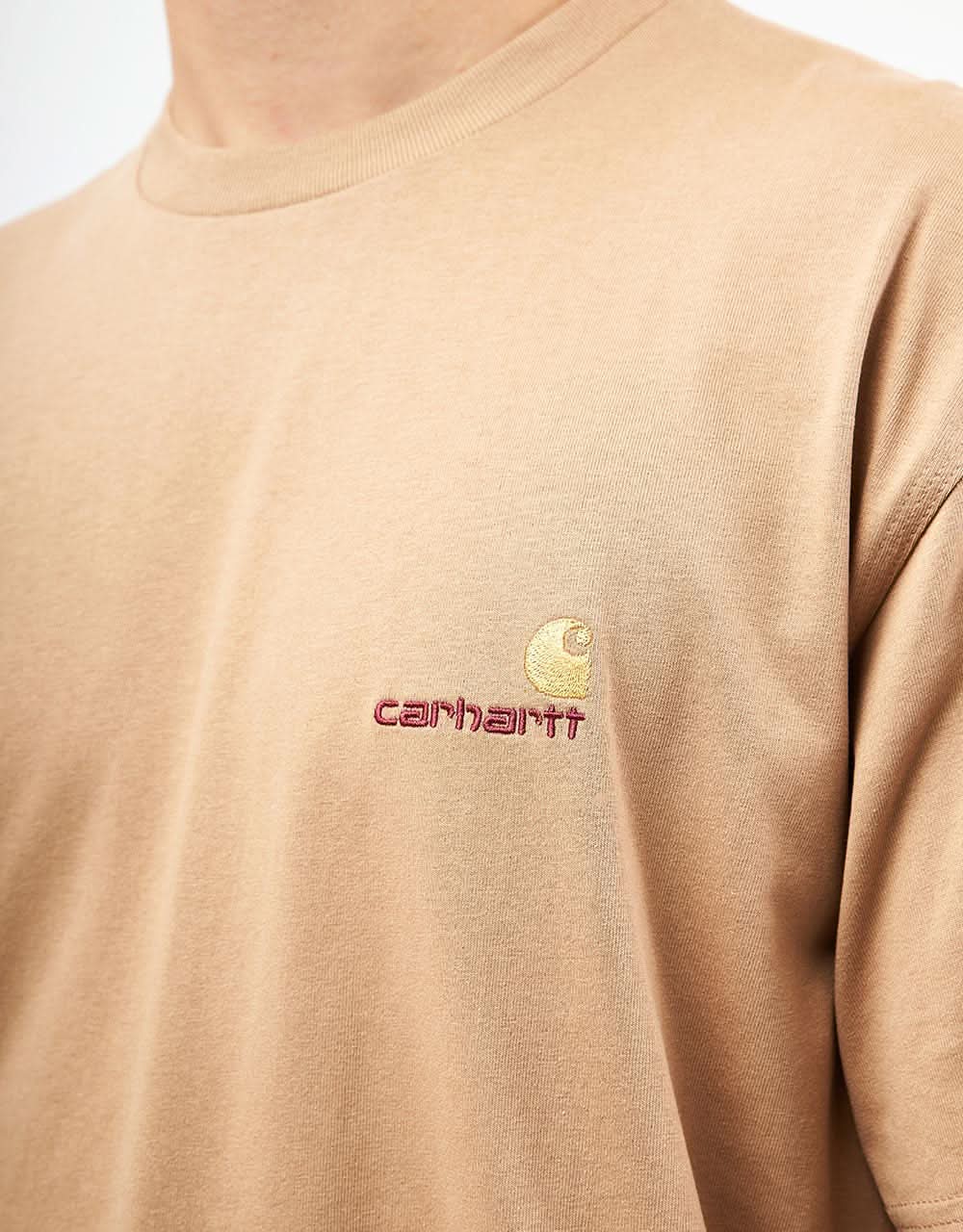 Carhartt WIP S/S American Script T-Shirt - Peanut