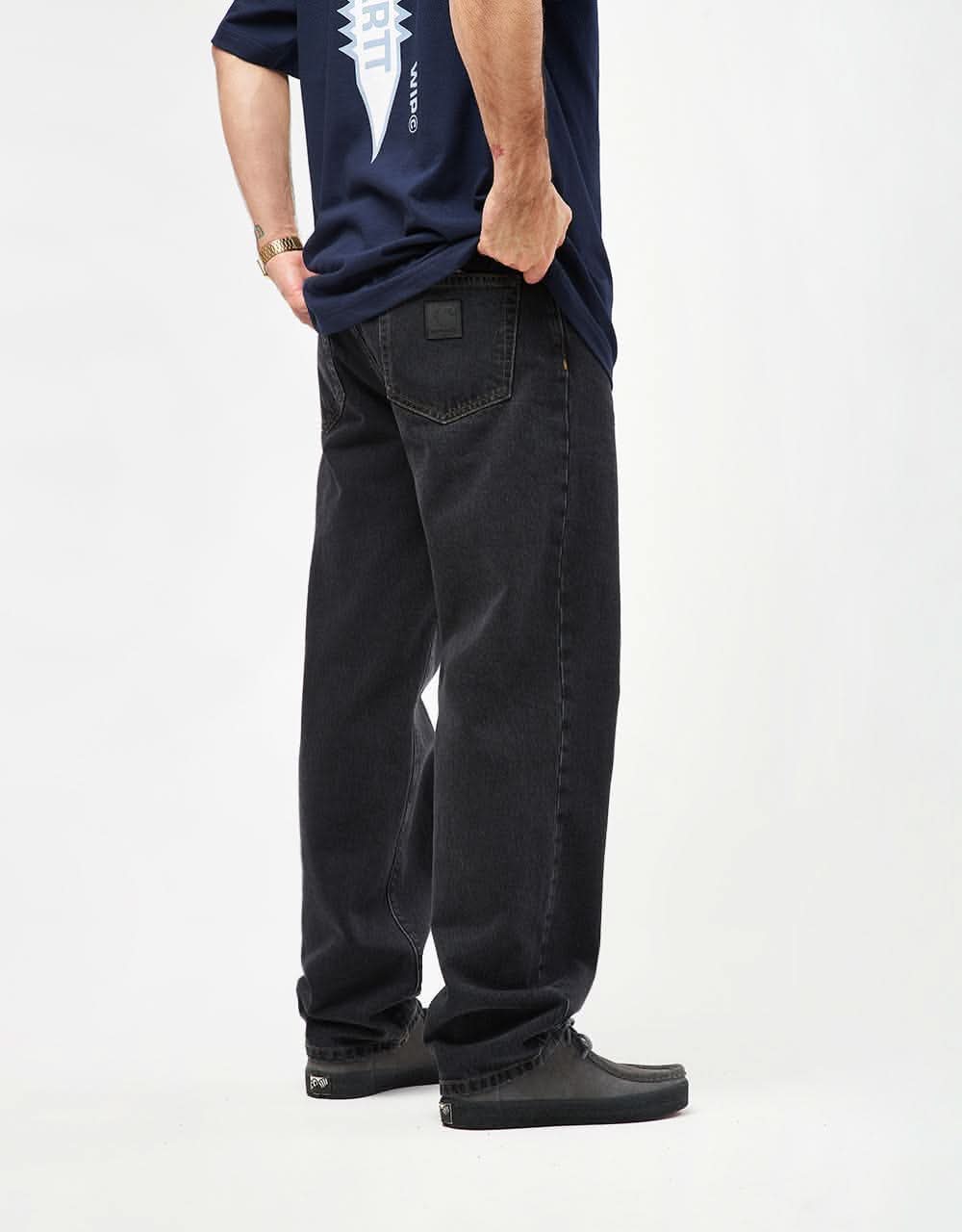 Carhartt WIP Aaron Pant - Black (Stone Washed)