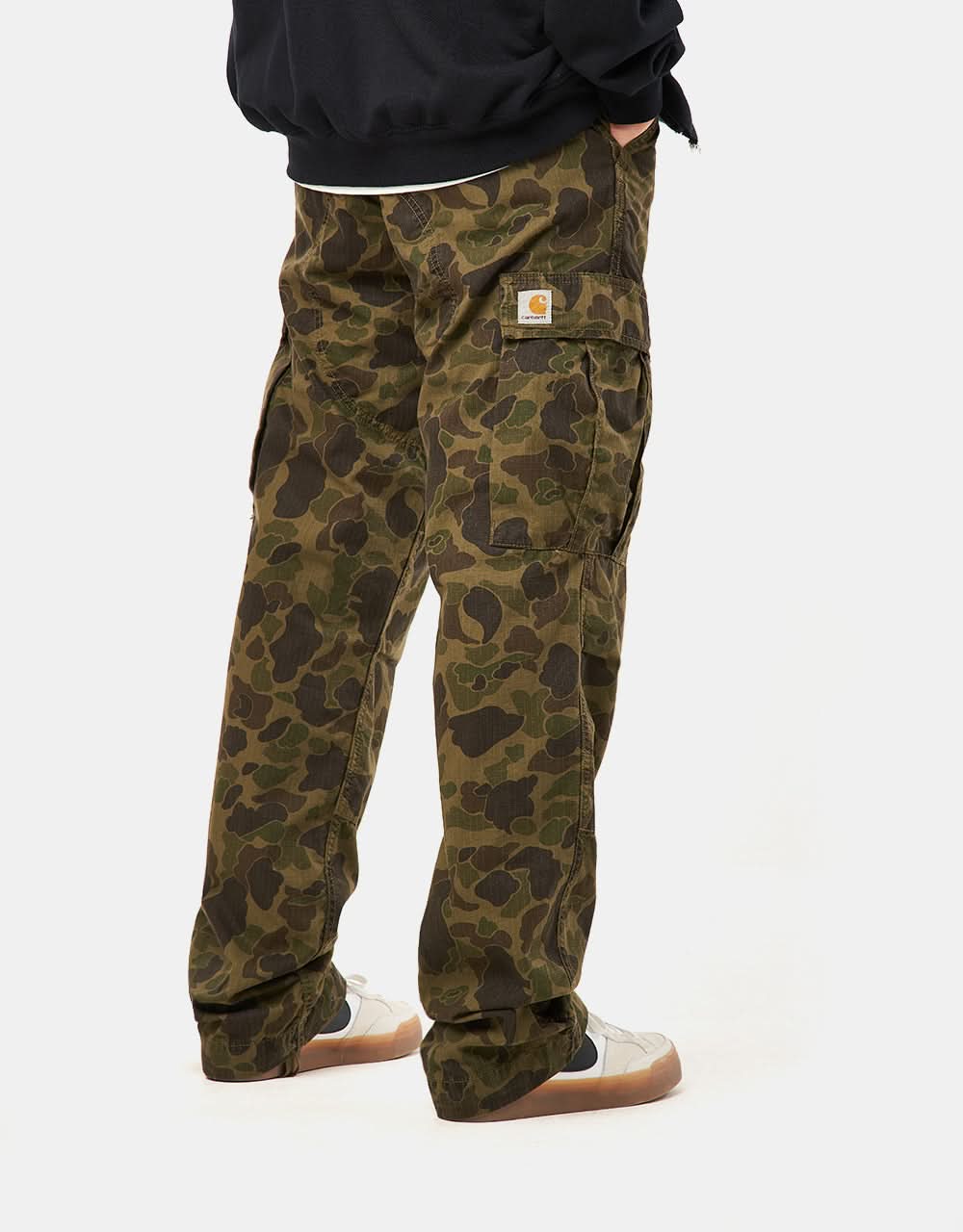 Carhartt WIP Duck Cargo Pant - Camo Duck/Green/Office Green (Garment Dyed)