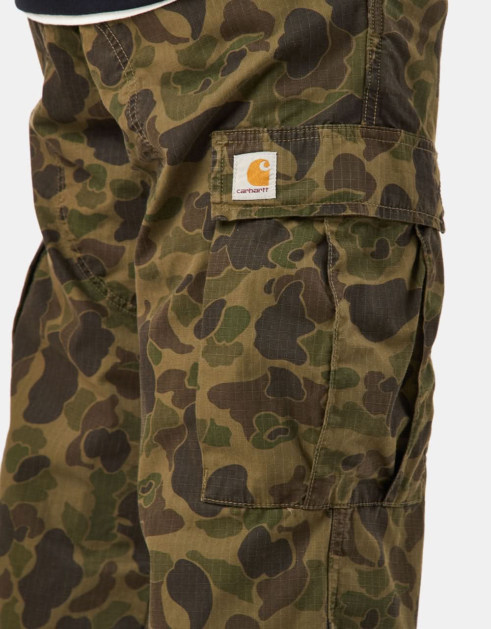 Carhartt WIP Duck Cargo Pant - Camo Duck/Green/Office Green (Garment Dyed)