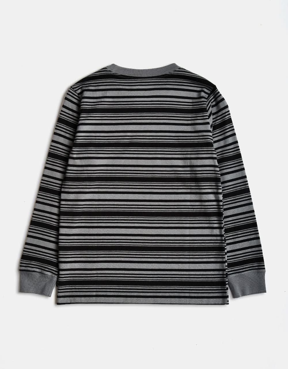 Nike SB Striped L/S Kids T-Shirt - Black/Smoke Grey