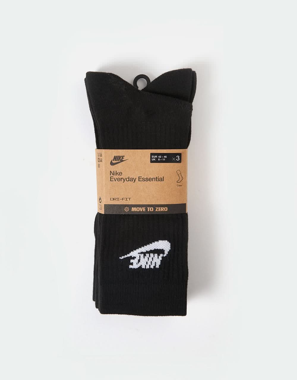 Nike SB Everyday Essential Crew Socks 3 Pack - Black/White