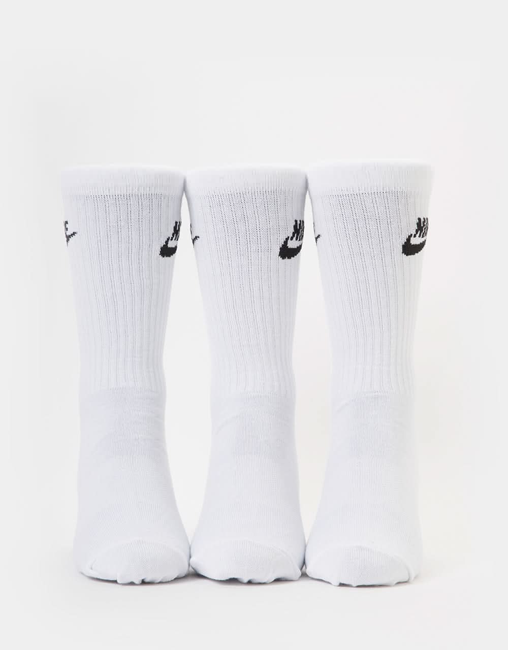 Nike SB Everyday Essential Crew Socks 3 Pack - White/Black