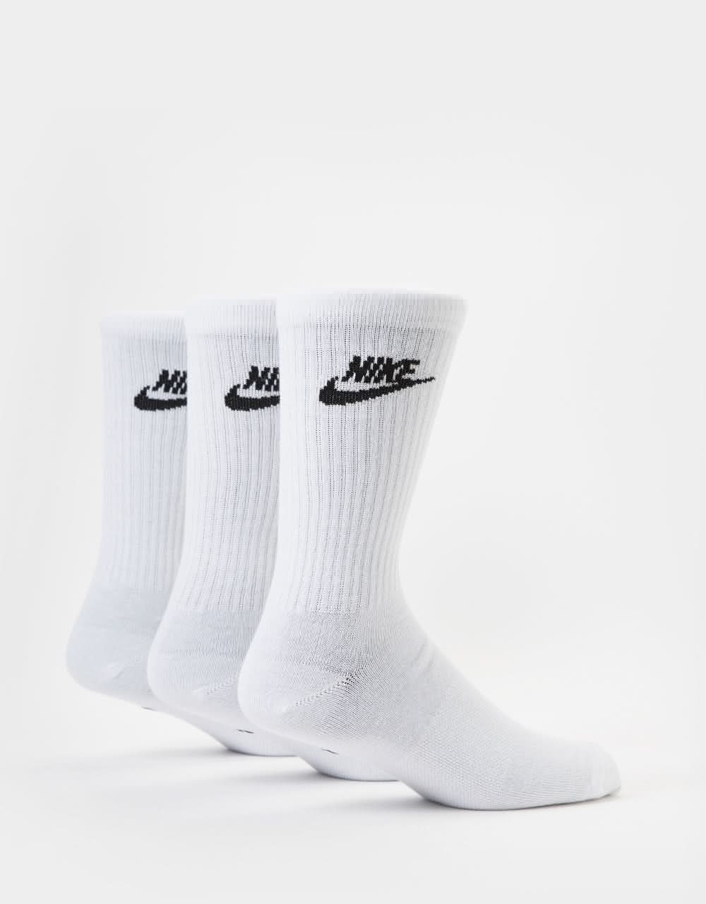 Nike SB Everyday Essential Crew Socks 3 Pack - White/Black