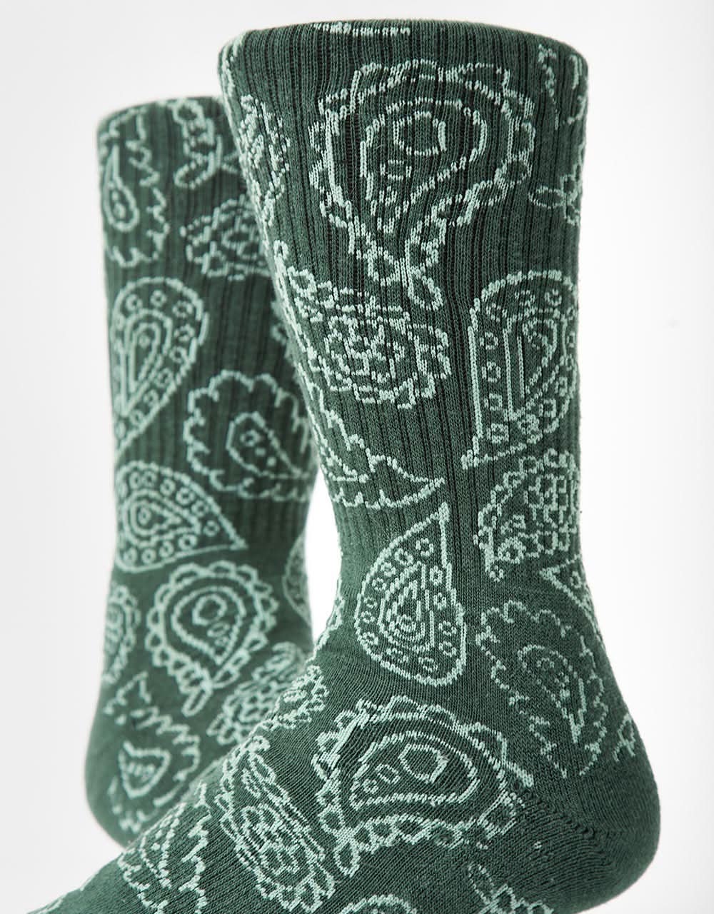 Route One Paisley Crew Socks - Dark Teal