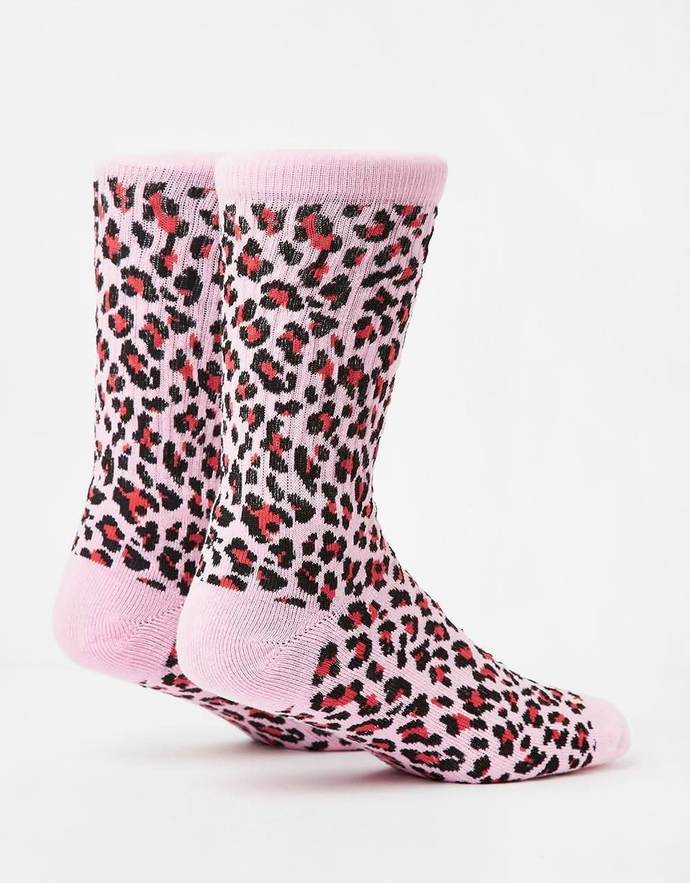 Route One Leopard Crew Socks - Pink