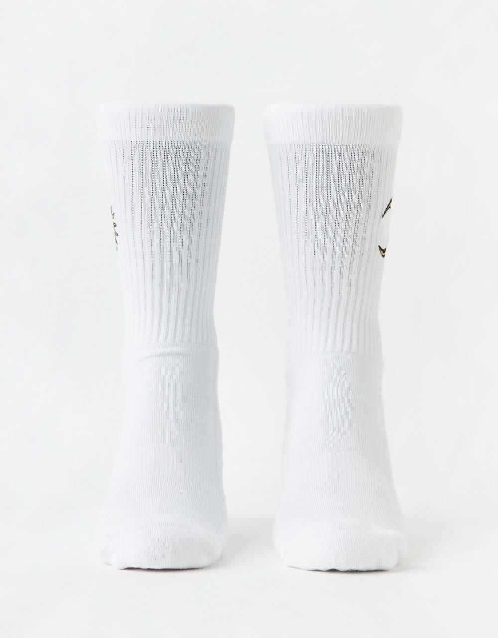 Route One Sun & Moon Crew Socks - White