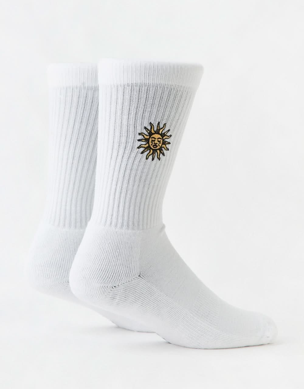 Route One Sun & Moon Crew Socks - White