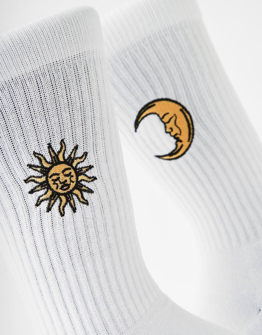 Route One Sun & Moon Crew Socks - White