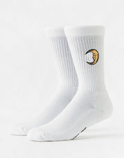 Route One Sun & Moon Crew Socks - White
