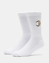 Route One Sun & Moon Crew Socks - White