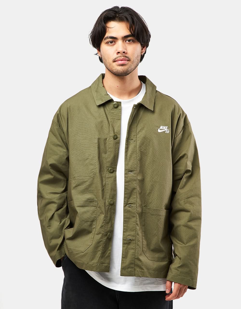 Nike SB Skate Chore Jacket - Medium Olive/White
