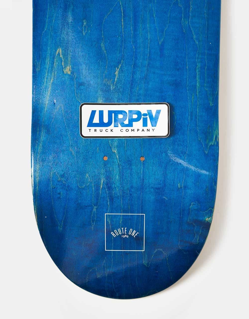 Lurpiv Plate Logo Sticker - White/Blue