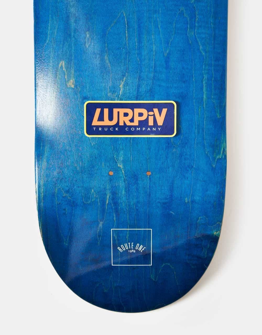 Lurpiv Plate Logo Sticker - Purple/Salmon