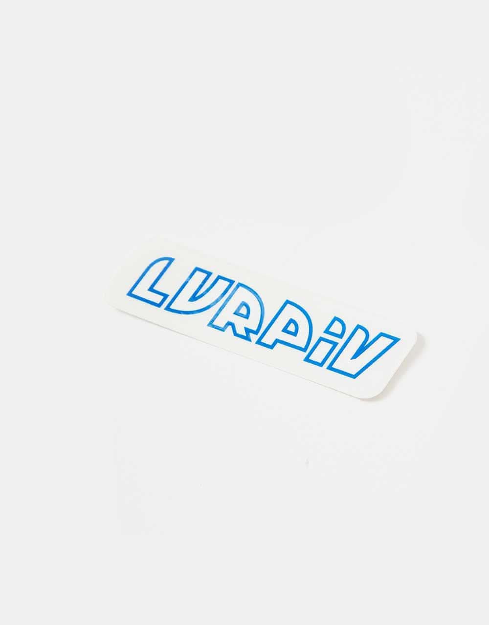 Lurpiv Slant Logo Sticker - White/Blue