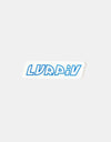 Lurpiv Slant Logo Sticker - White/Blue