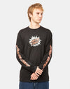 Santa Cruz Burst Oval Dot Front L/S T-Shirt - Black