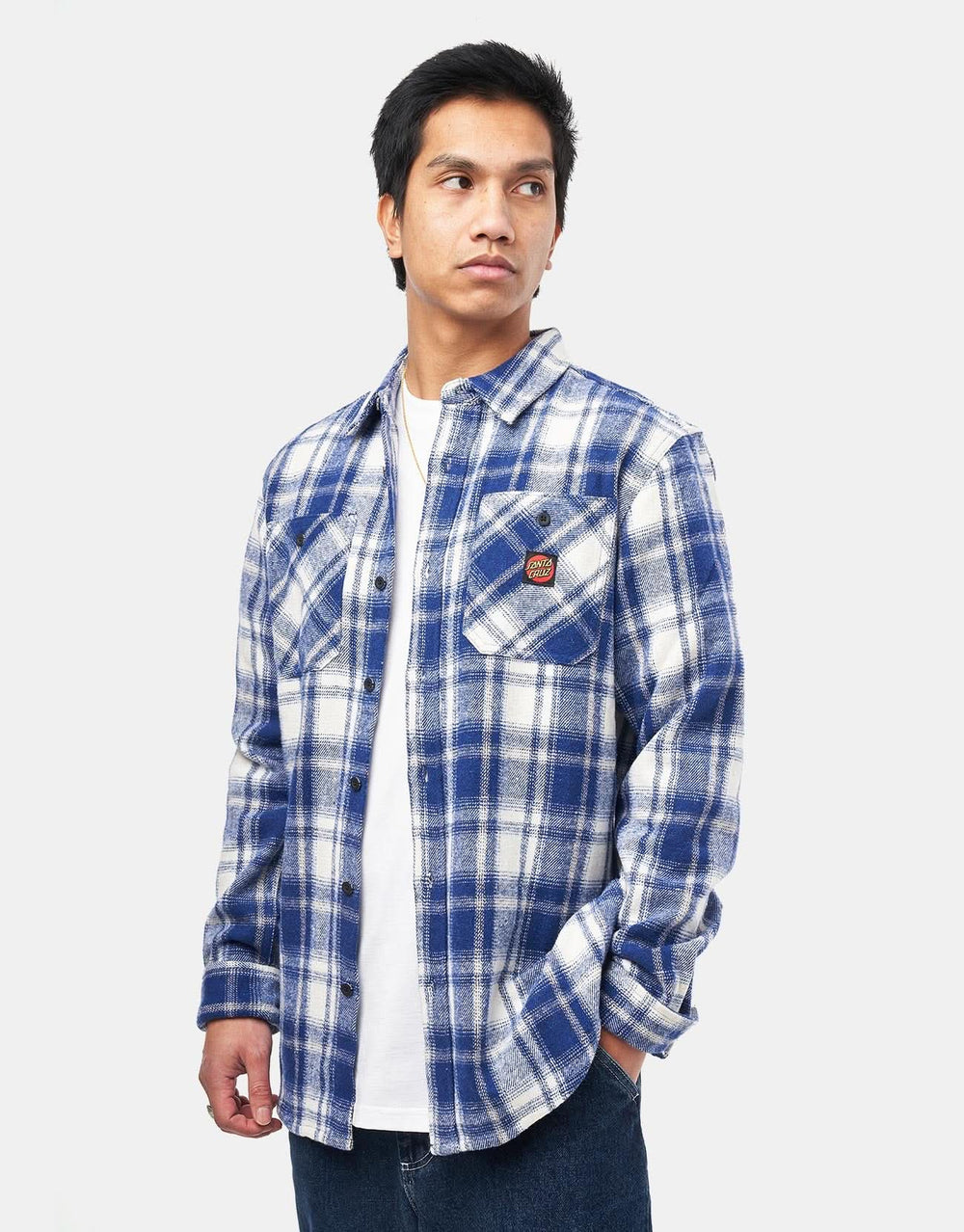 Santa Cruz Apex L/S Shirt - Blue Check