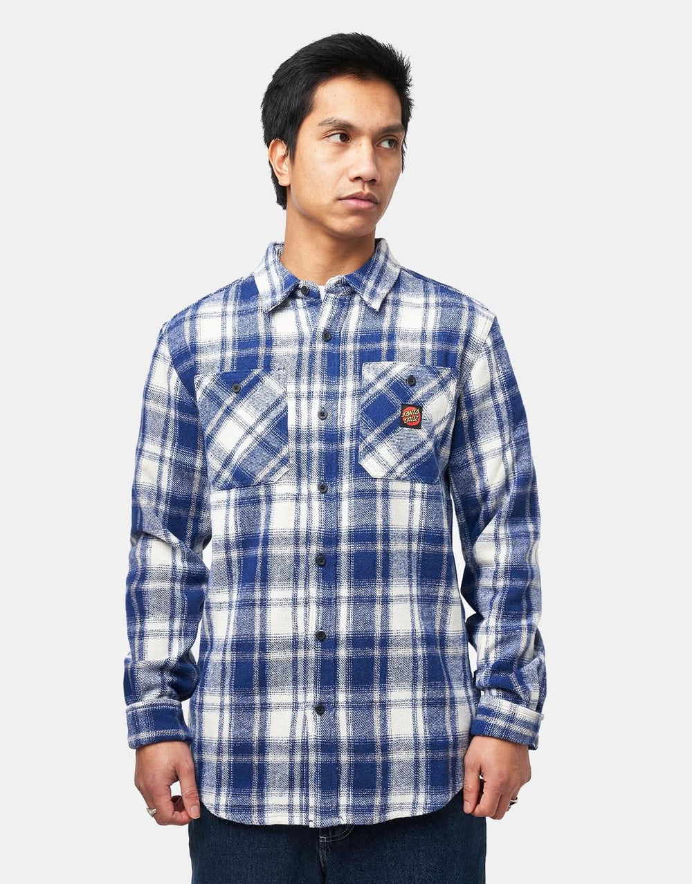 Santa Cruz Apex L/S Shirt - Blue Check