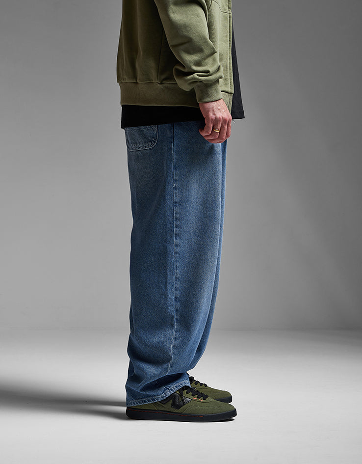 Route One Super Baggy Denim Jeans - Washed Blue