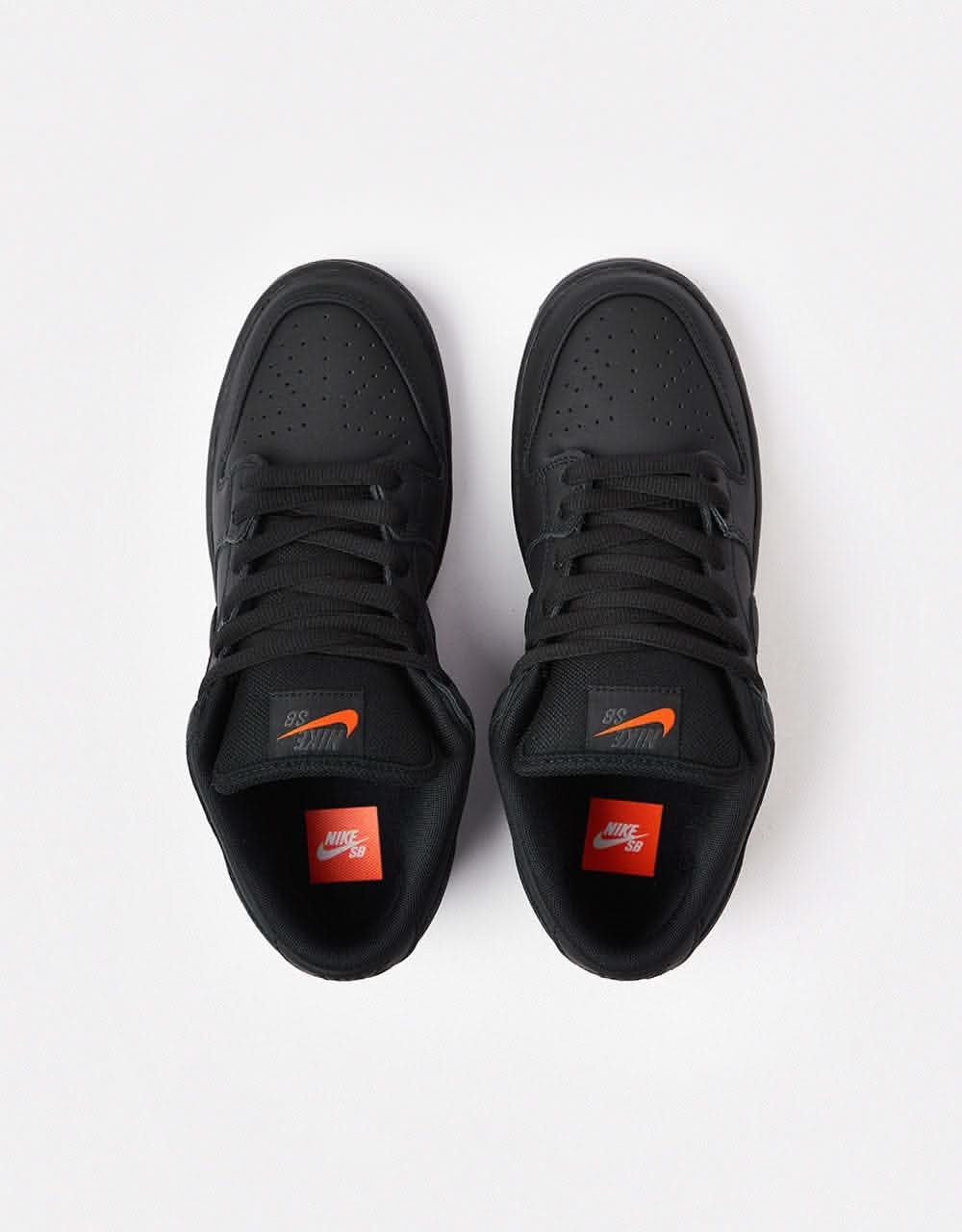 Nike SB 'Orange Label' Dunk Low Pro ISO Skate Shoes - Black/Black-Black
