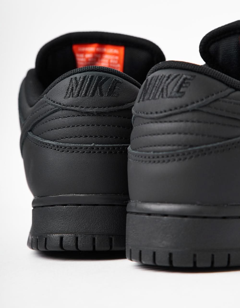 Nike SB 'Orange Label' Dunk Low Pro ISO Skate Shoes - Black/Black-Black