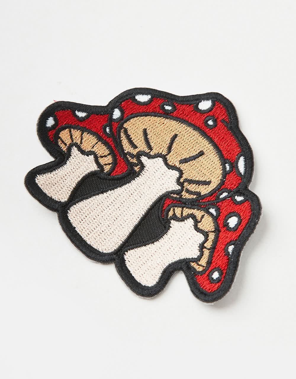 Route One Mushroom Embroidered Patch - Red
