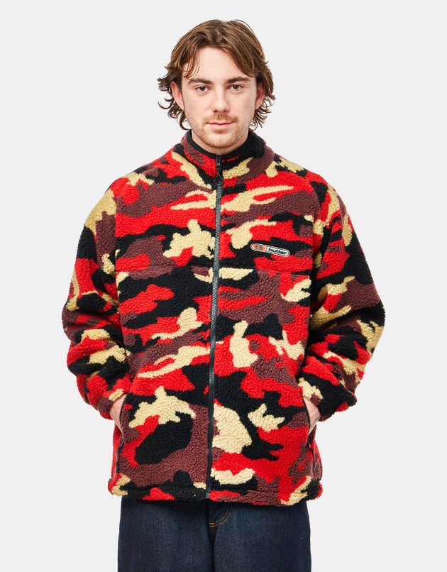 Butter Goods Camo Sherpa Jacket - Red