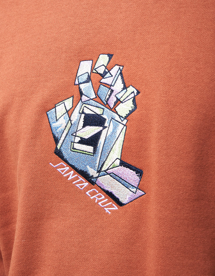 Santa Cruz Screaming Scratched Hand Strip Front Crew - Burnt Sienna