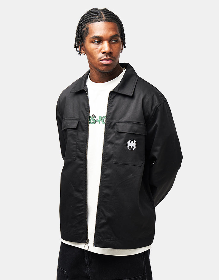 Welcome x Batman Gotham Twill L/S Work Shirt - Black