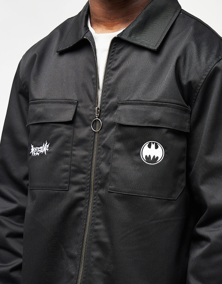 Welcome x Batman Gotham Twill L/S Work Shirt - Black