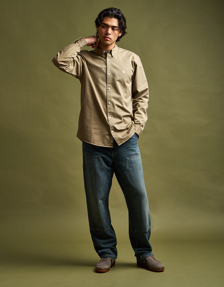 Carhartt WIP Double Knee Pant - Blue (Worn Used Wash)