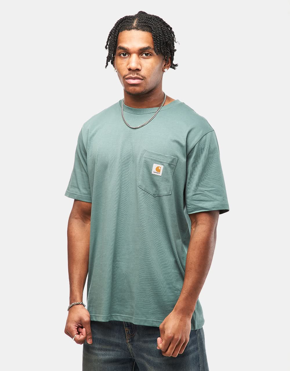 Carhartt WIP S/S Pocket T-Shirt - Silver Pine