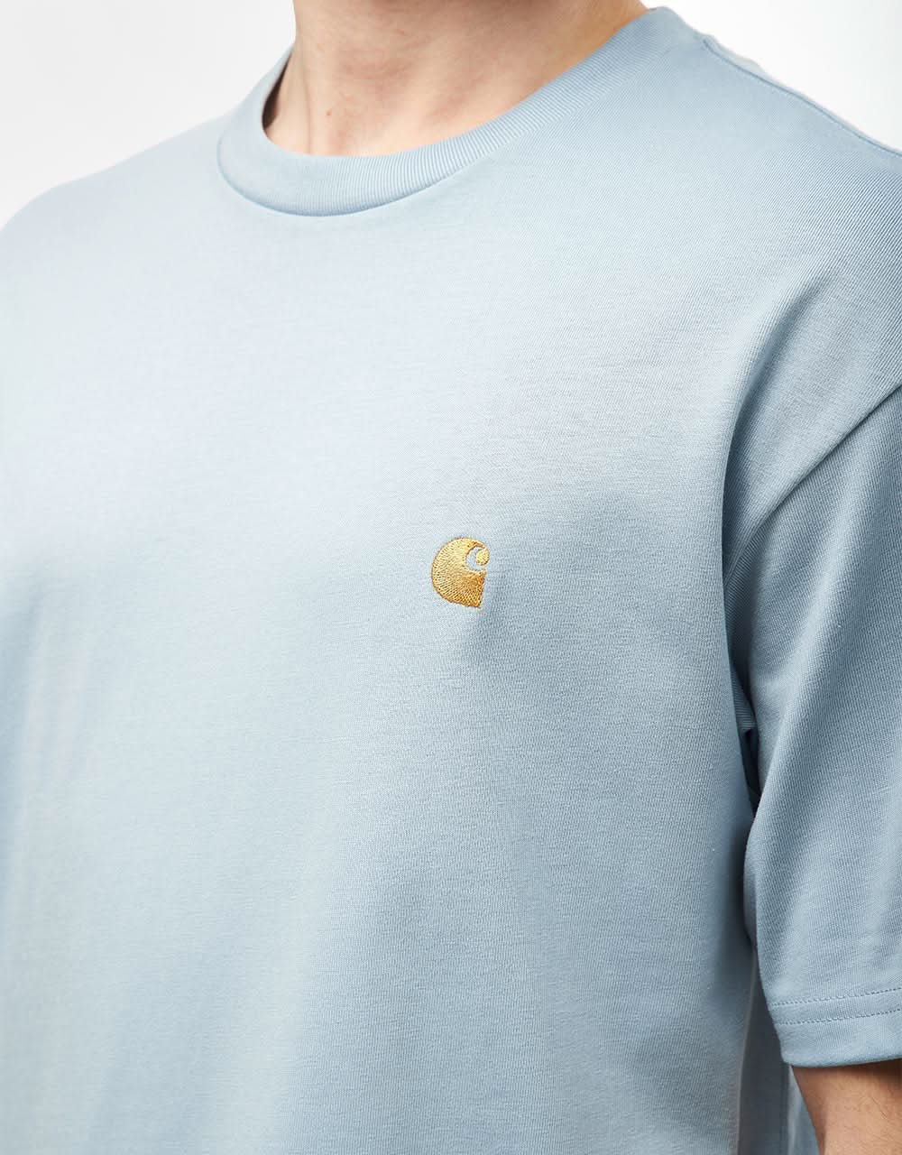 Carhartt WIP S/S Chase T-Shirt - Frosted Blue/Gold