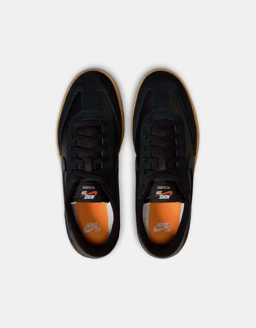 Nike SB FC Classic Skate Shoes - Black/Anthracite-Black-Vivid Orange-Gum Lt Brown-White