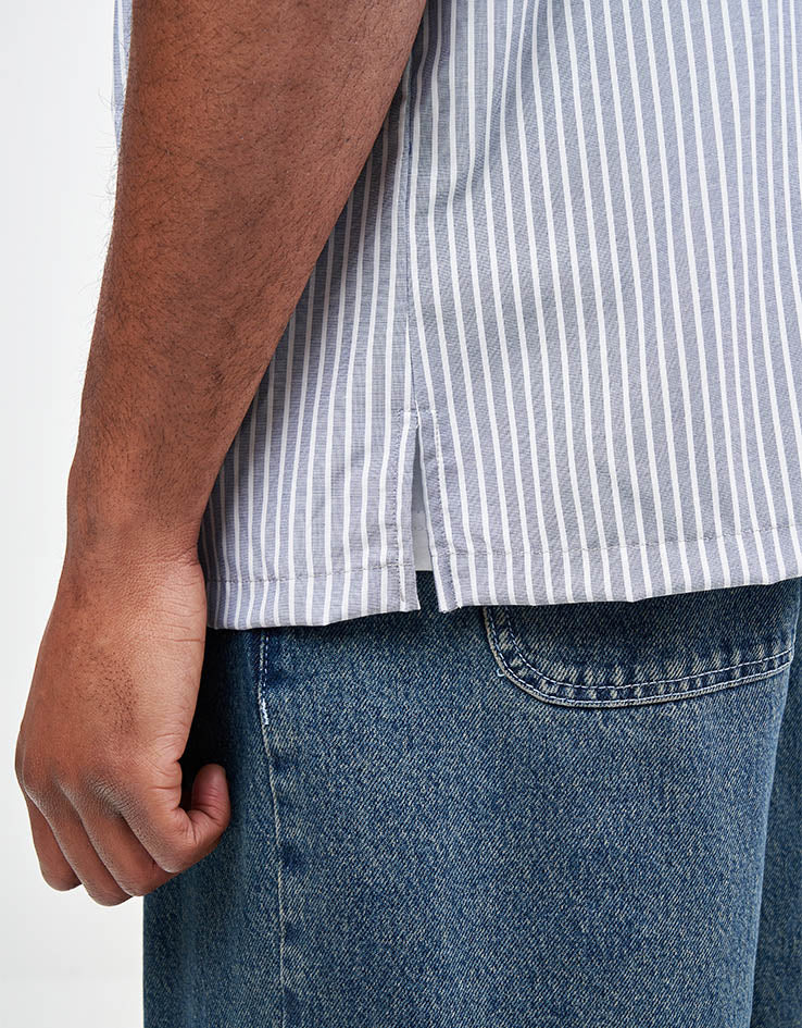 Route One Harrison S/S Pinstripe Shirt - Blue/White