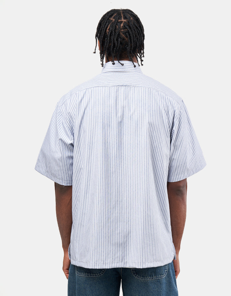 Route One Harrison S/S Pinstripe Shirt - Blue/White