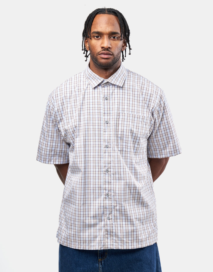Route One Heath S/S Plaid Shirt - Blue/Green