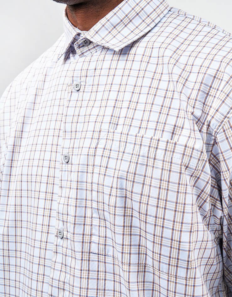 Route One Heath S/S Plaid Shirt - Blue/Green