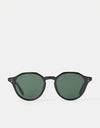 Route One Square Topped Sunglasses - Black (Green Lens)