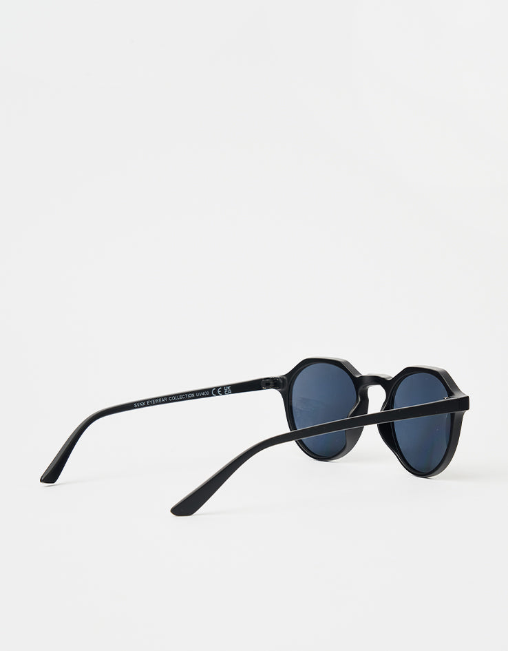 Route One Square Topped Sunglasses - Black (Blue Lens)
