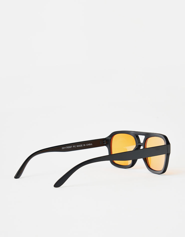 Route One Flat Top Sunglasses - Black (Orange Lens)